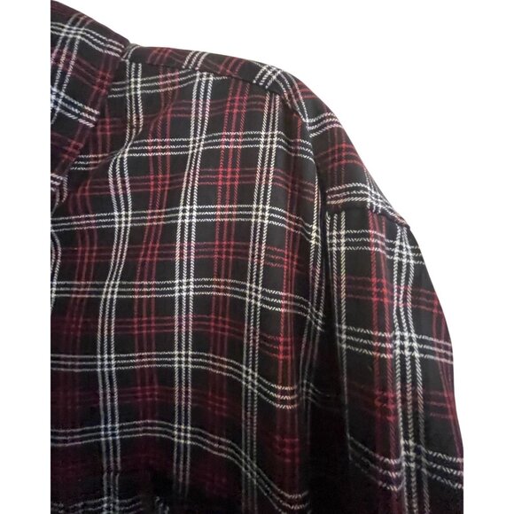 CHAPS Ralph Lauren 2XL TTG Mens Long Sleeve Red Black and White Checkered Shirt - Picture 3 of 9
